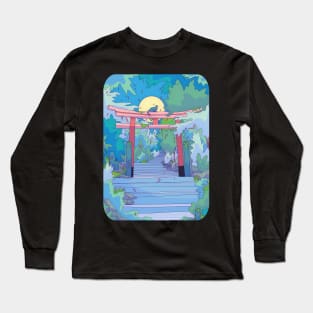 The cat and the Torii gate Long Sleeve T-Shirt